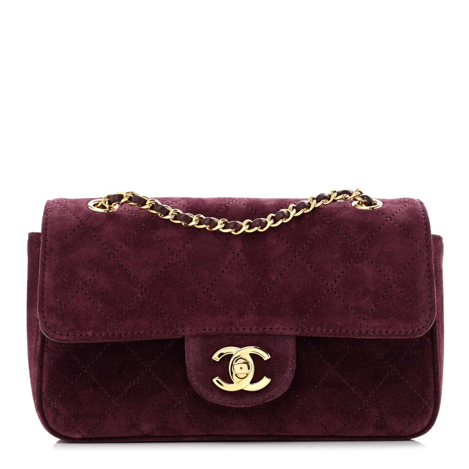 Chanel Suede Calfskin Mini Souplissimo Flap Burgundy