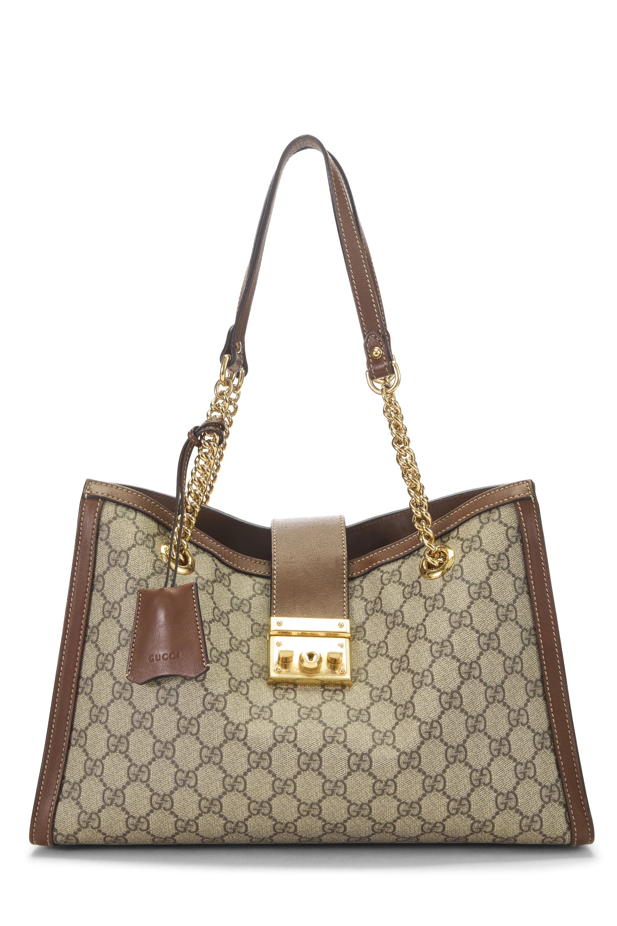 Brown GG Supreme Canvas Padlock Shoulder Bag