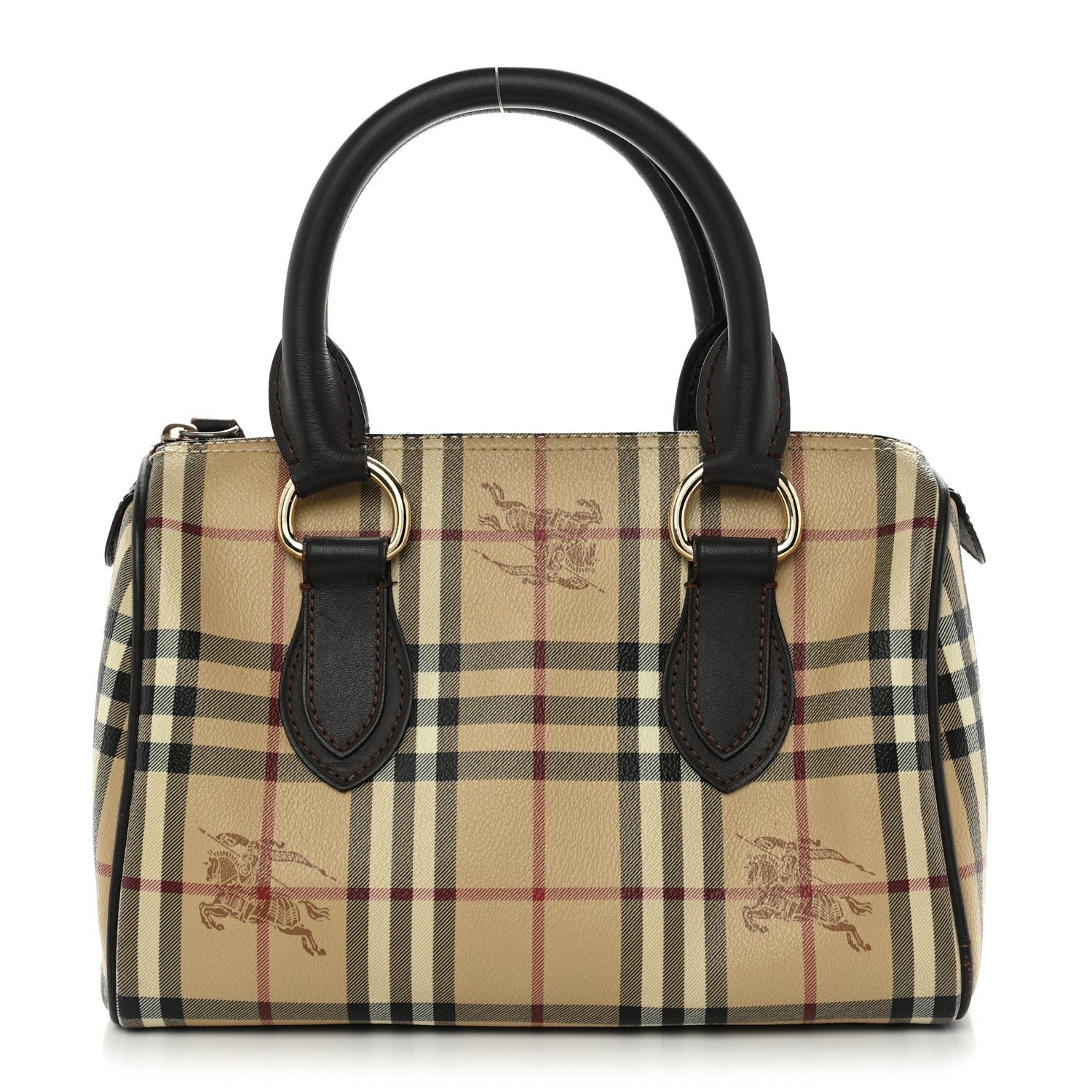 Burberry Haymarket Check Small Chester Bowling Bag Chocolate