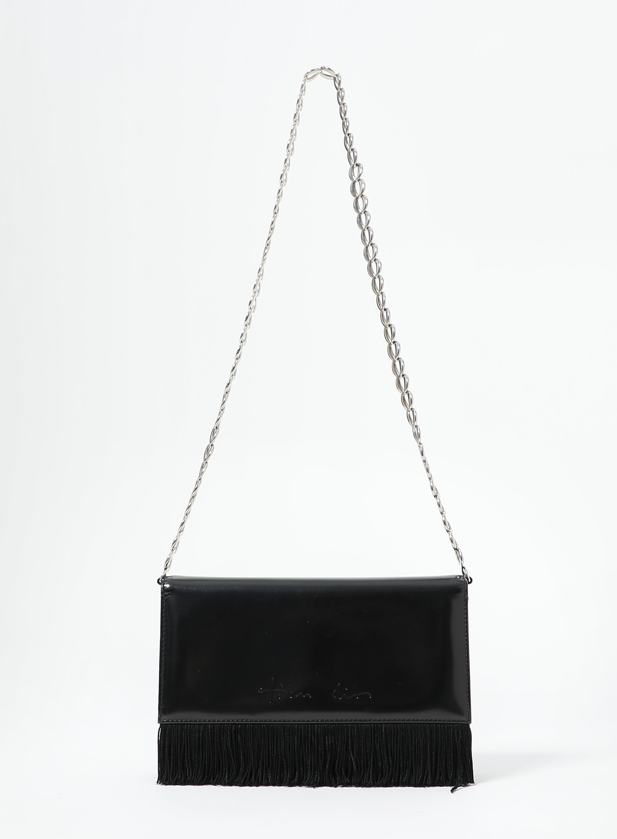 Dior 1997 Patent Fringed Chainlink Bag