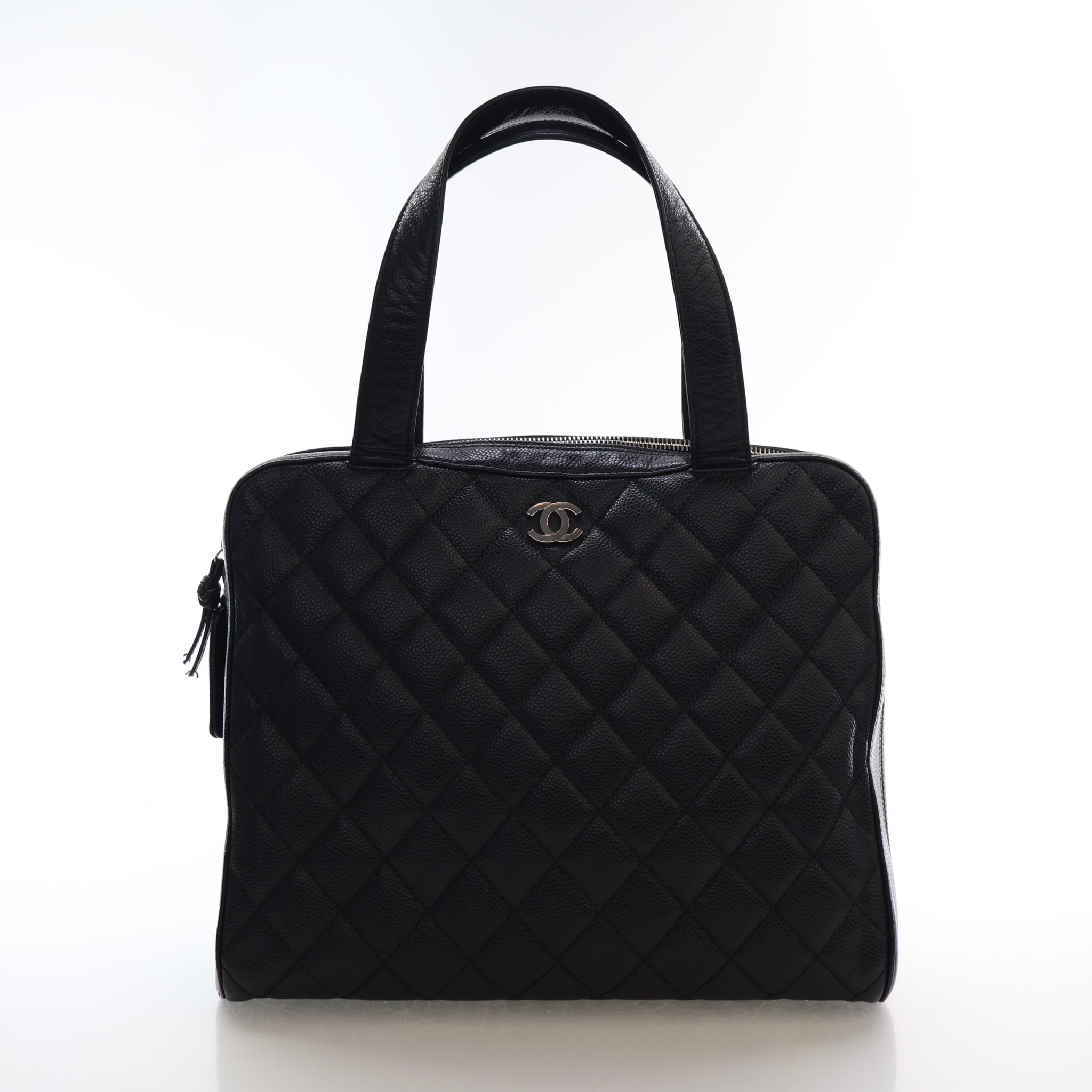 Chanel Vintage Caviar Surpique Bowler Bag