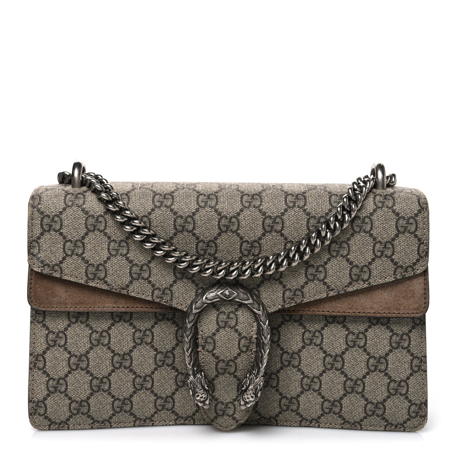 Gucci GG Supreme Monogram Small Dionysus Shoulder Bag Taupe