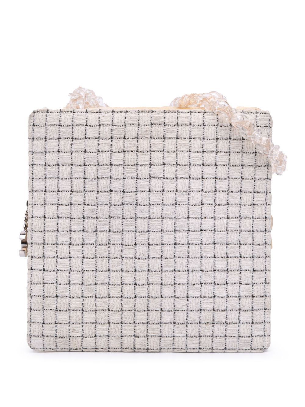 2016 Small Tweed and Resin Zipped Shopping Bag shoulder bag
