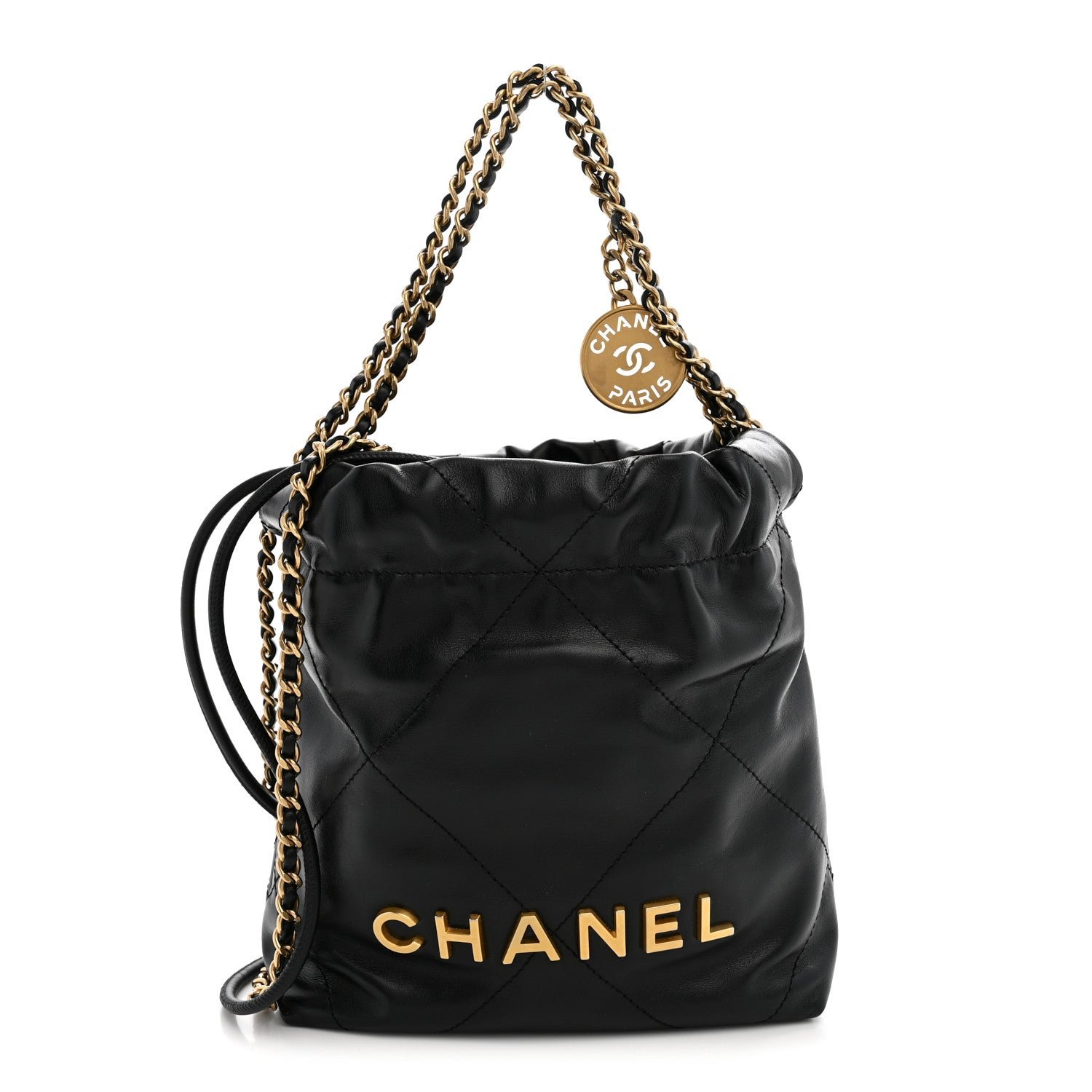 Chanel Shiny Calfskin Quilted Mini Chanel 22 Black