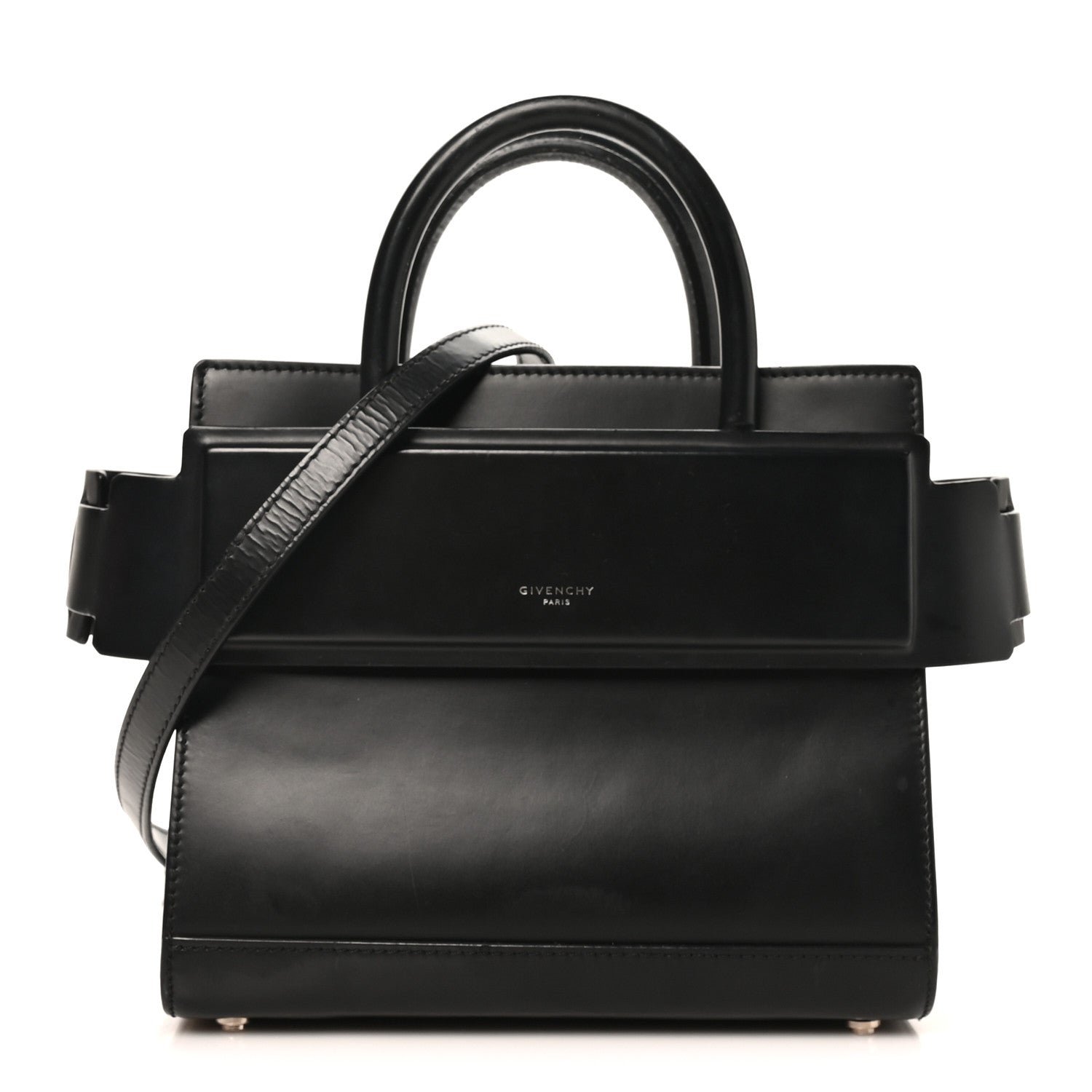 Givenchy Smooth Calfskin Mini Horizon Satchel Black