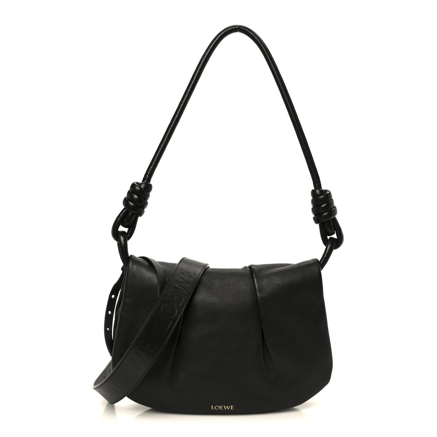 Loewe Shiny Nappa Calfskin Paseo Satchel Black