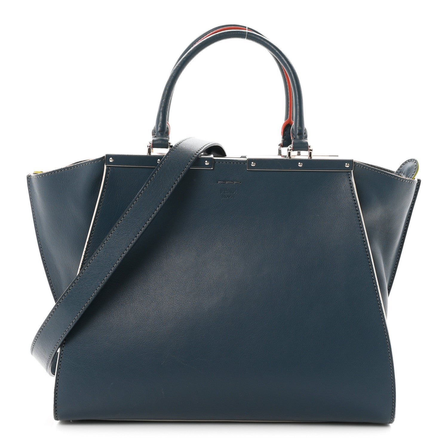 Fendi Vitello Dolce Century Petite 3Jours Tote Pavone