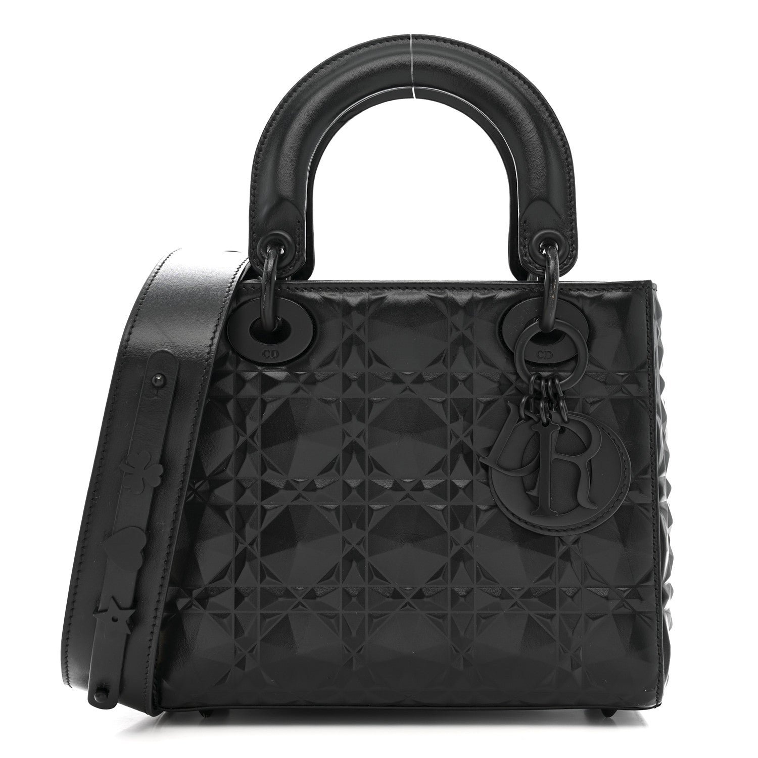 Dior Calfskin Cannage Diamond Small My ABCDior Lady Dior Black