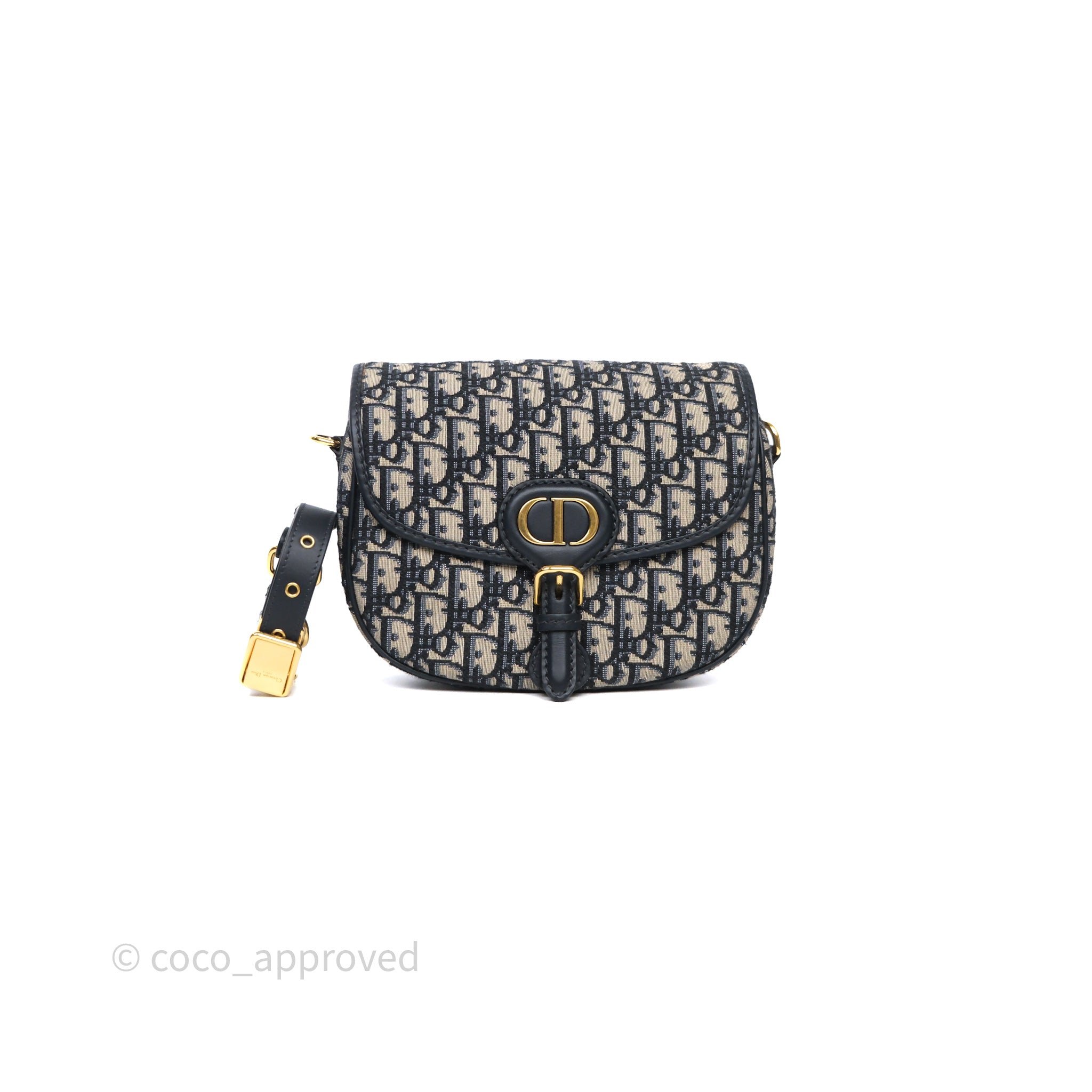 Christian Dior Medium Bobby Bag Blue Oblique Jacquard Canvas