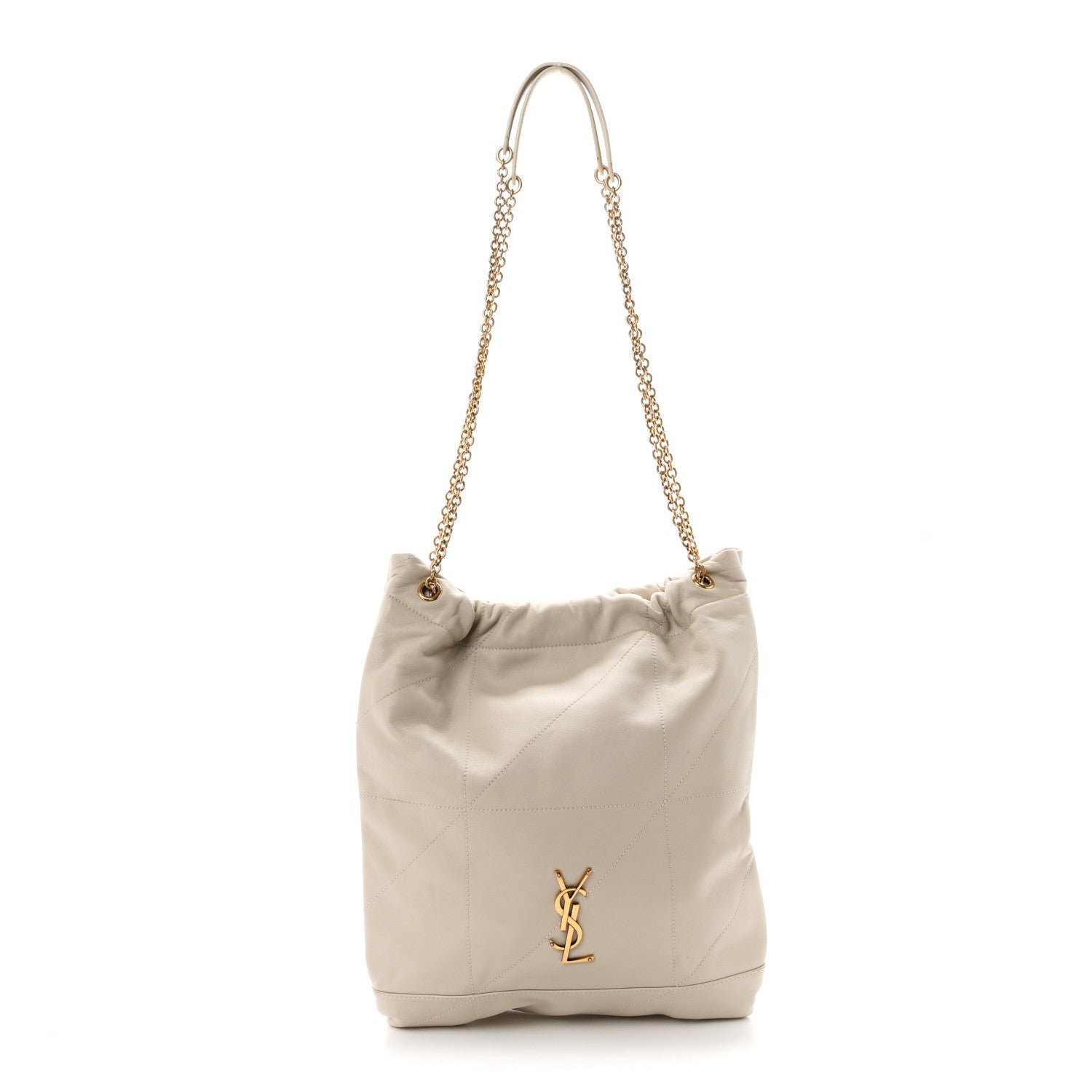 Saint Laurent Lambskin Matelasse Monogram Medium Jamie 4.3 Pochon Crema Soft