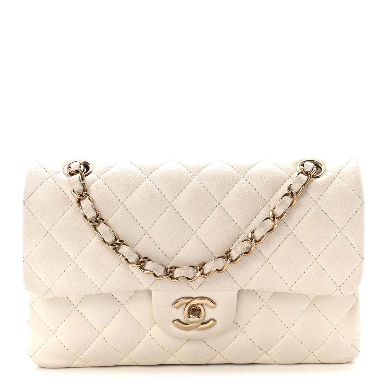 Chanel Caviar Quilted Small Double Flap White