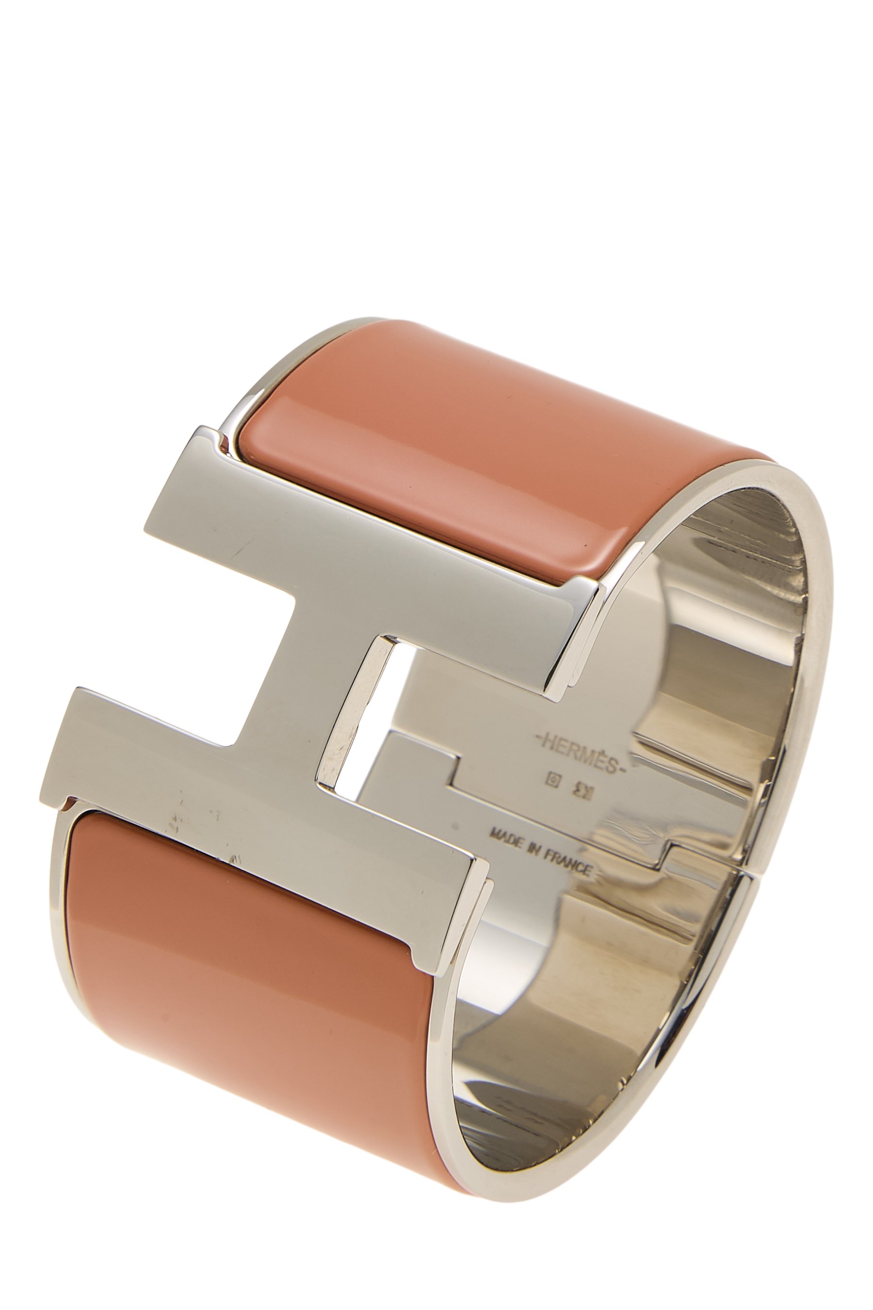 Hermes Orange Enamel Clic-Clac 'H' Extra Wide