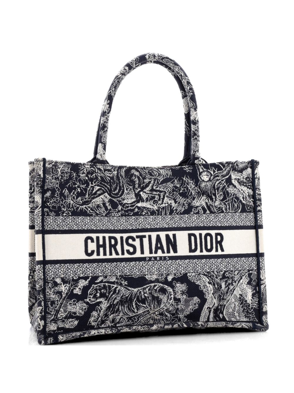 Book Embroidered Canvas Medium tote bag