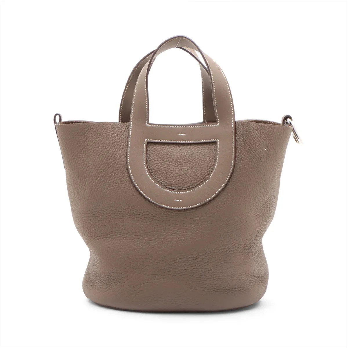 Hermès In the loop 23 Taurillon Clemence Etoupe Silver Metal Fittings