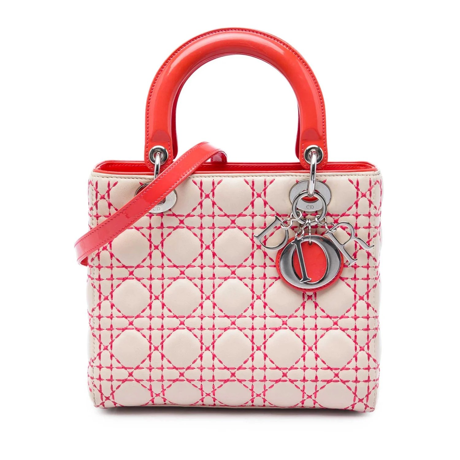 Medium Lambskin Cannage Stitched Lady Dior