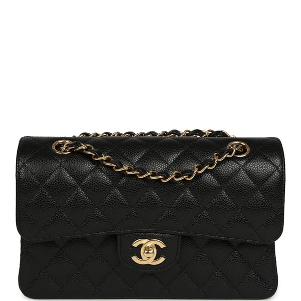 Chanel Small Classic Double Flap Bag Black Caviar Gold Hardware