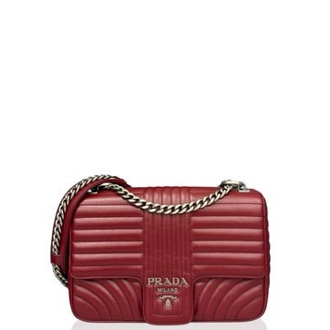 Saffiano Lux Leather Diagramme Medium Chain Flap Shoulder Bag