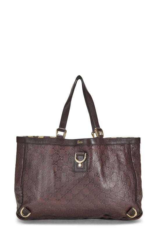 Brown Guccissima D-Ring Abbey Tote