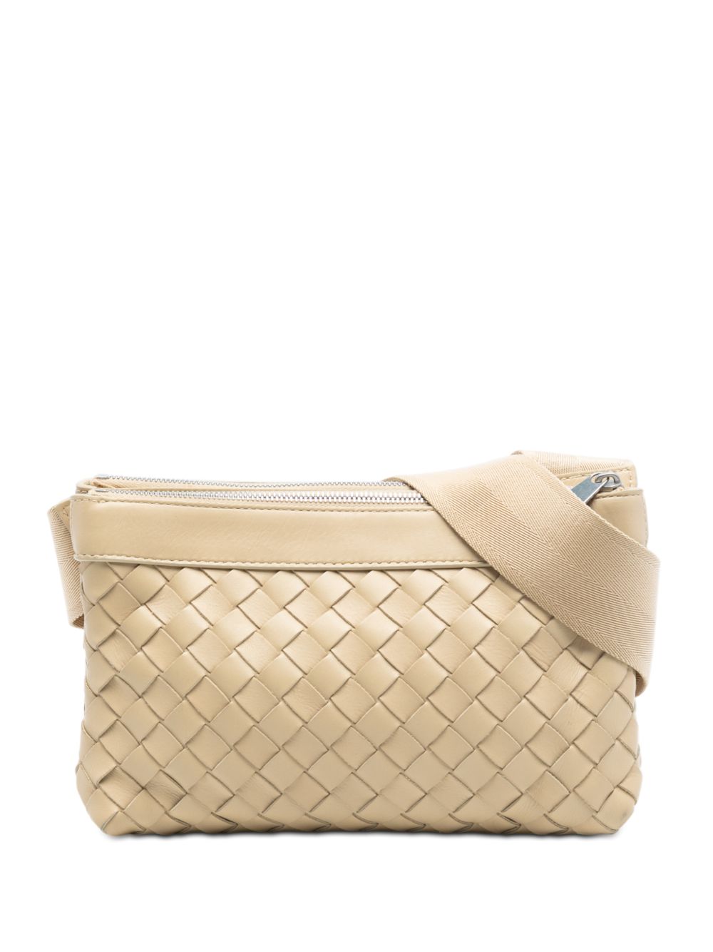 Bottega Veneta 2012-2025 Nappa Intrecciato Double Zip crossbody bag