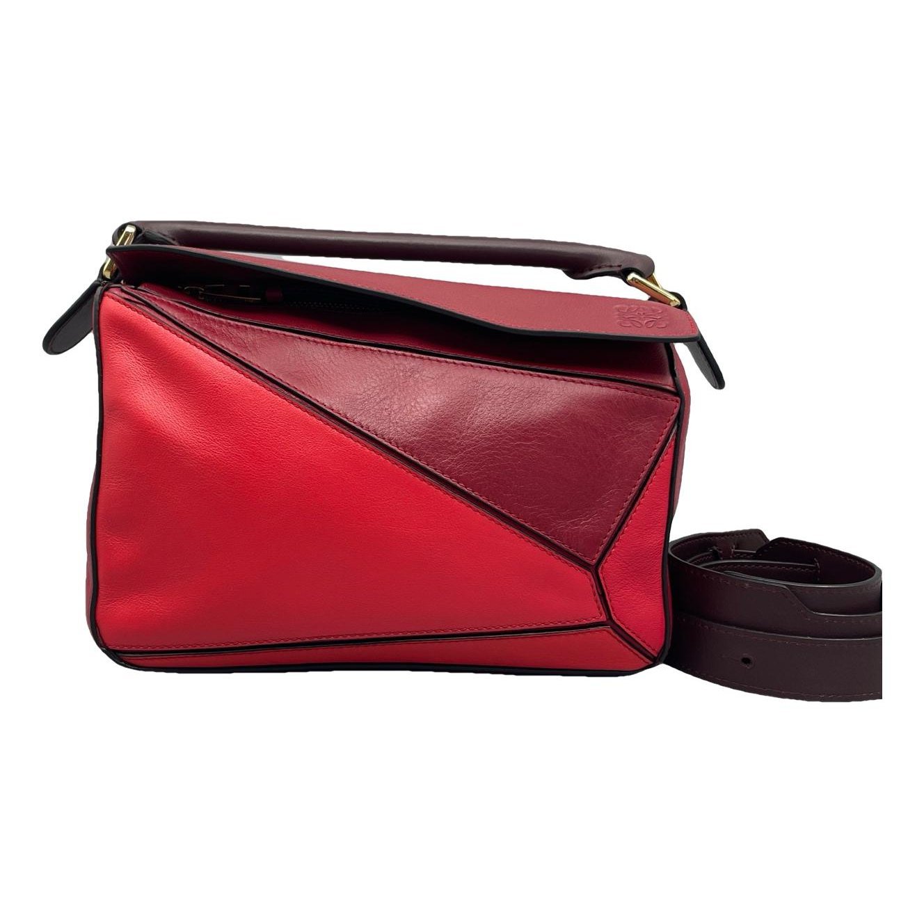 Puzzle leather handbag