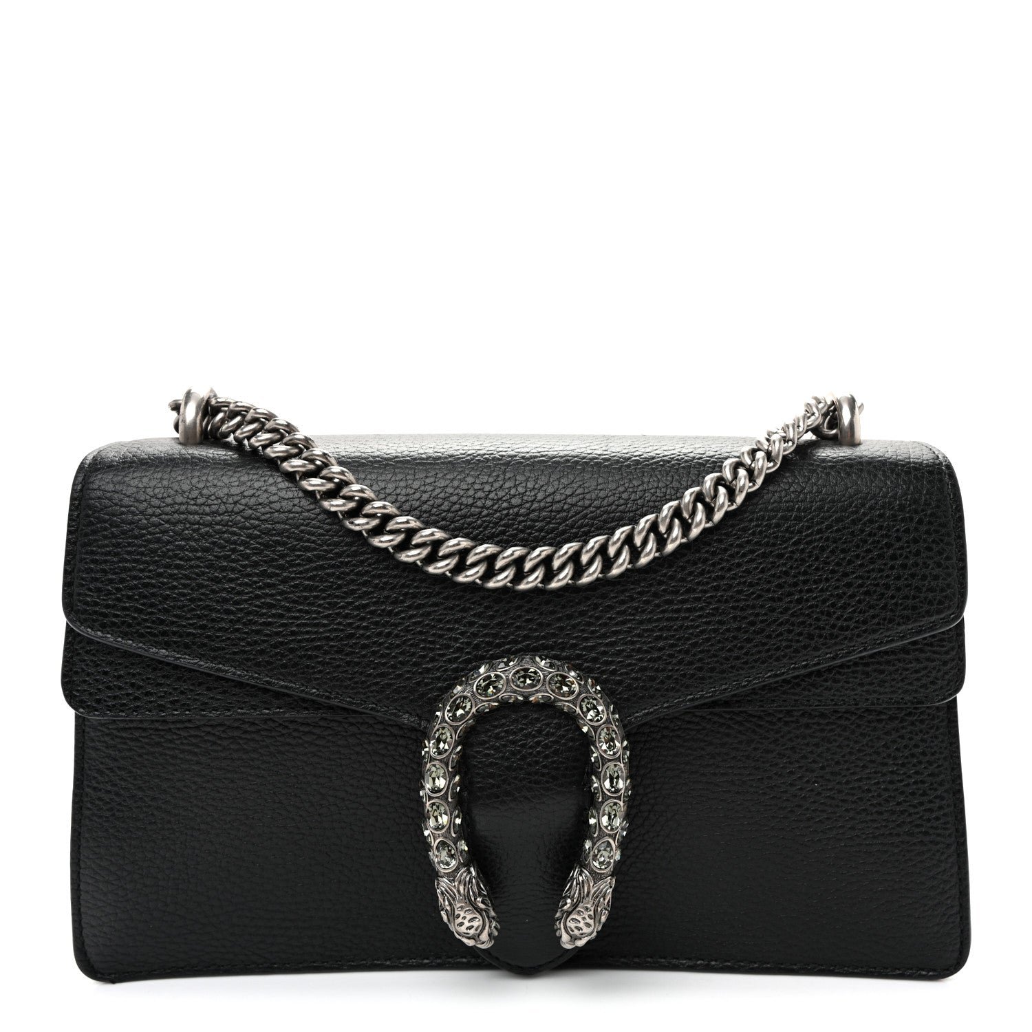 Gucci Pebbled Calfskin Small Dionysus Shoulder Bag Black