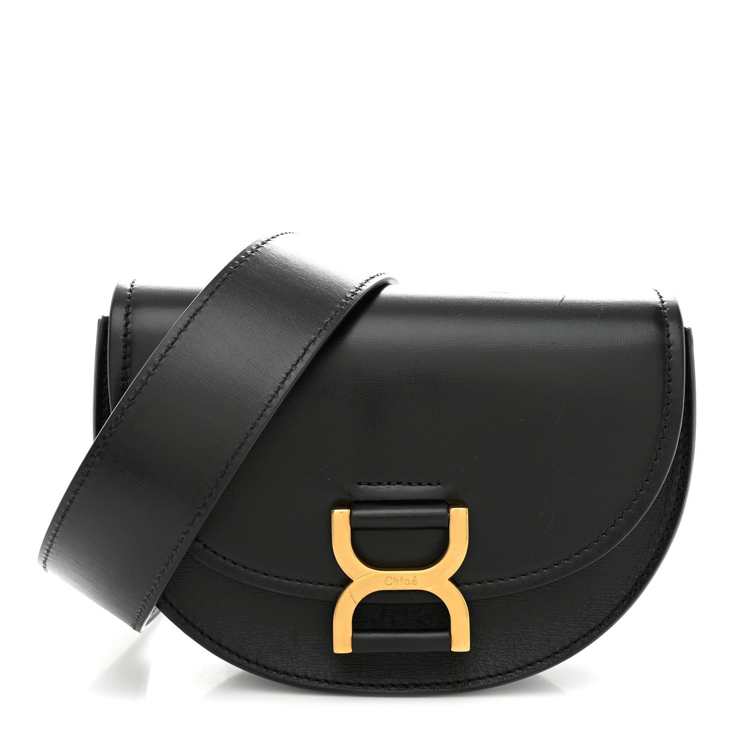Chloe Smooth Calfskin Mini Marcie Flap Bag Black