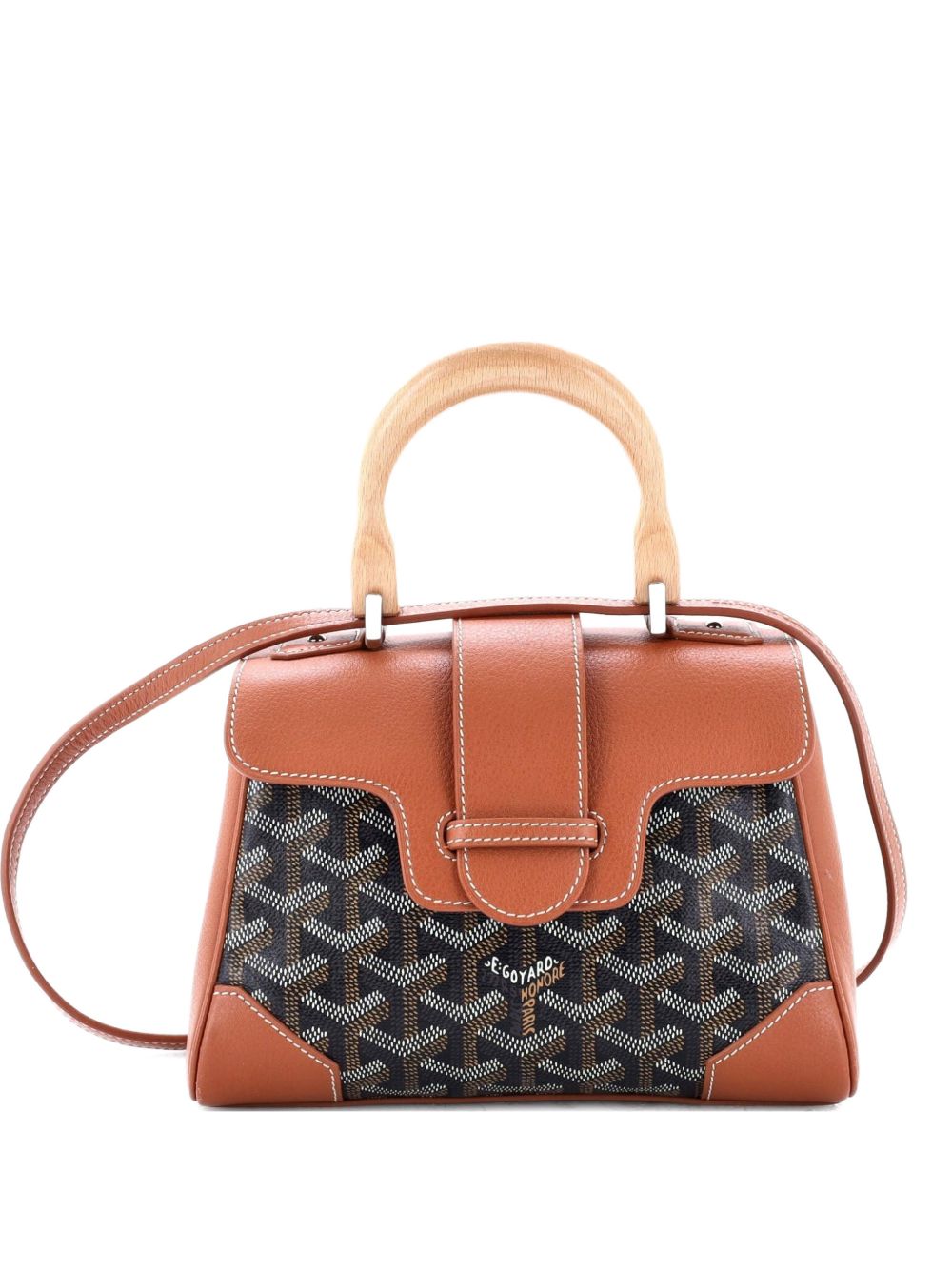 Saigon Top Handle Bag Coated Canvas with Leather Mini shoulder bag