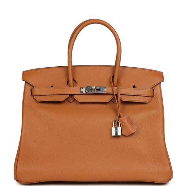 Hermes Pre-owned Hermes Birkin 35 "Sea Surf and Fun" Toffee Novillo Palladium Hardware