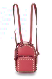 Valentino Red Leather Rockstud Spike Backpack Mini