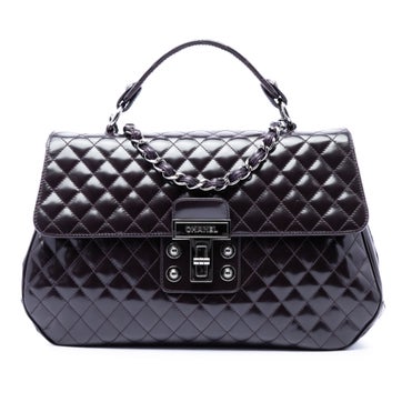 Quilted Glazed Calfskin Mademoiselle Lock Kelly Flap