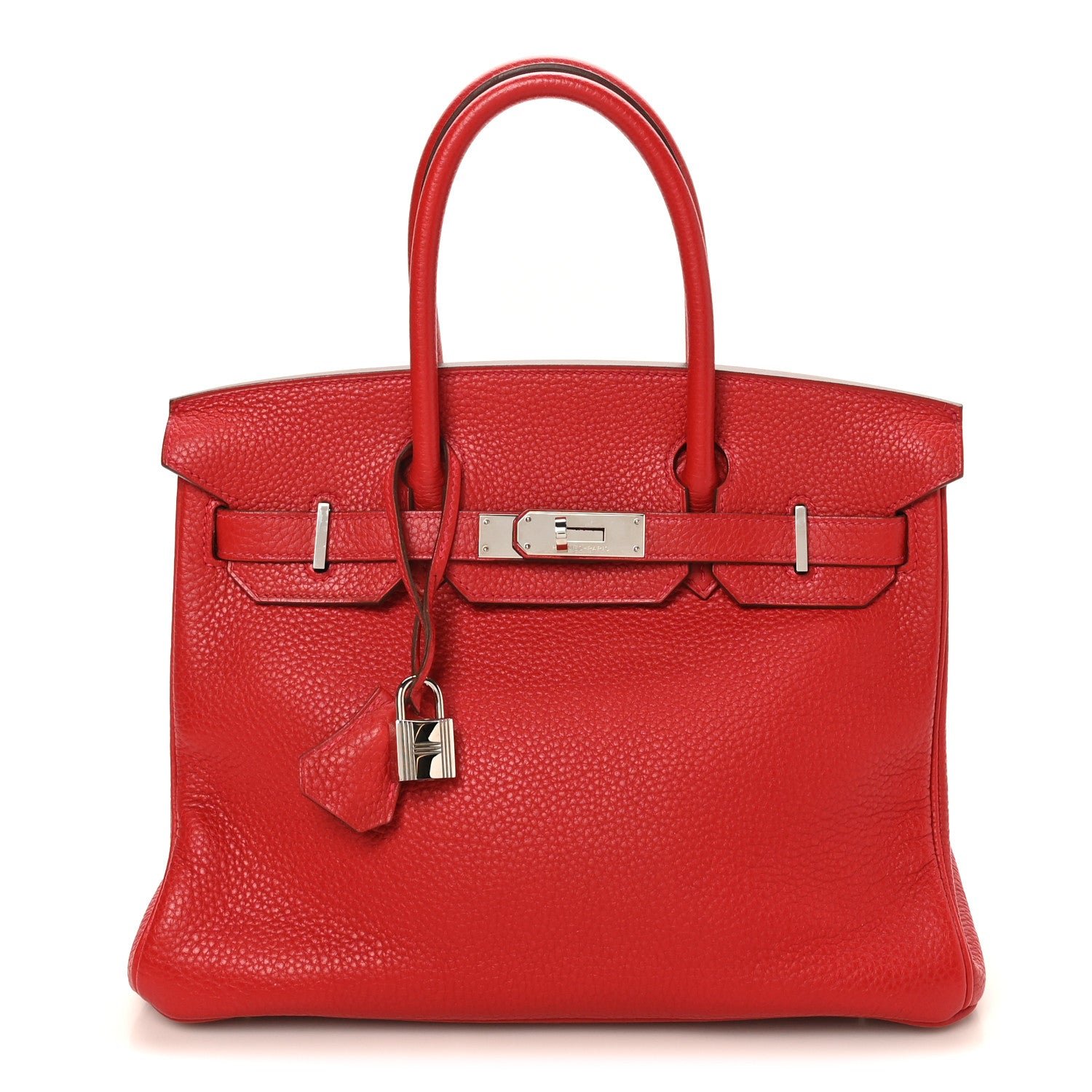 Hermes Taurillon Clemence Birkin 30 Rouge Casaque