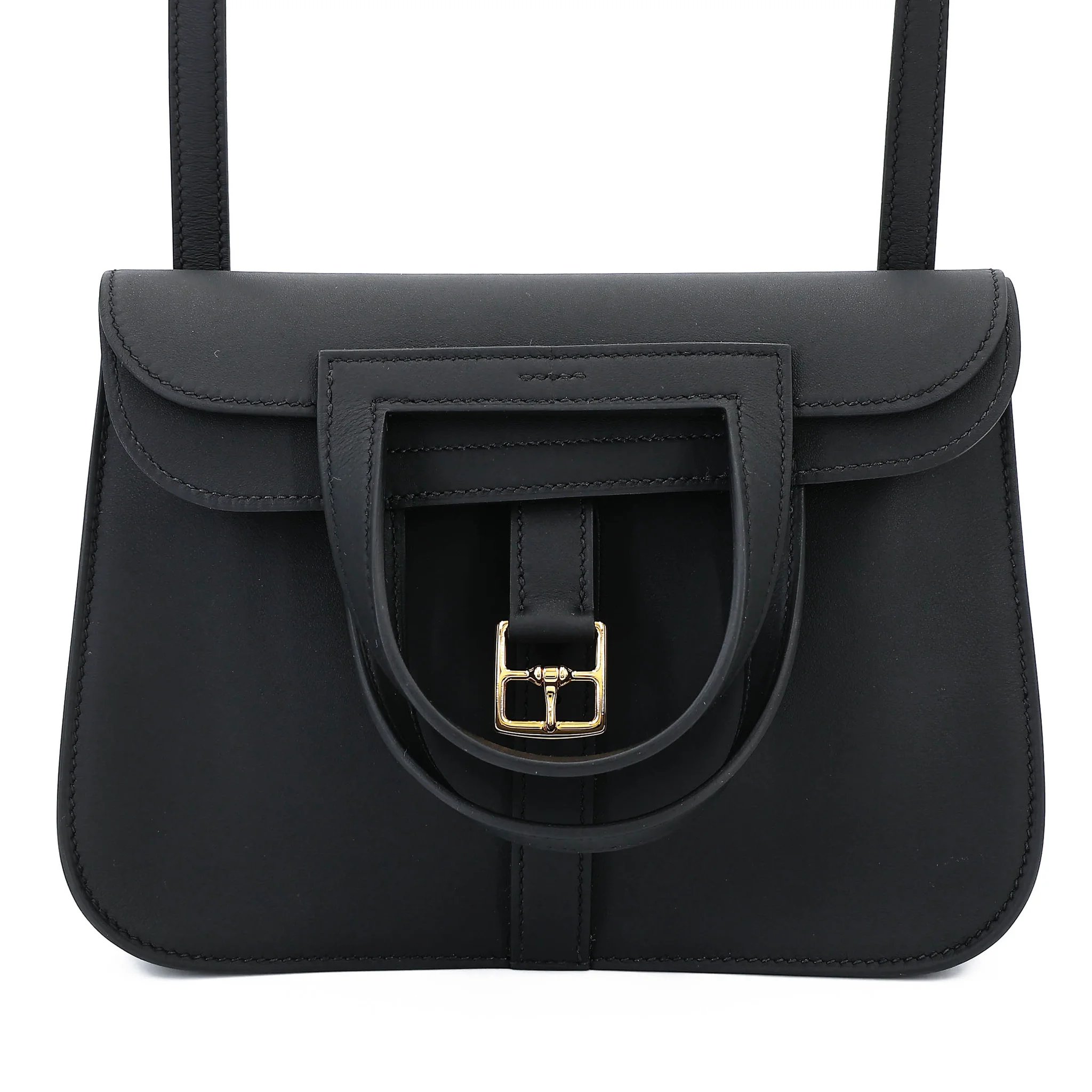 Brand New ( Rank N ) HERMÈS Halzan Mini Noir (89) Swift Gold hardware G (2026)