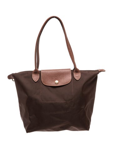 Nylon Leather Trim Shoulder Bag