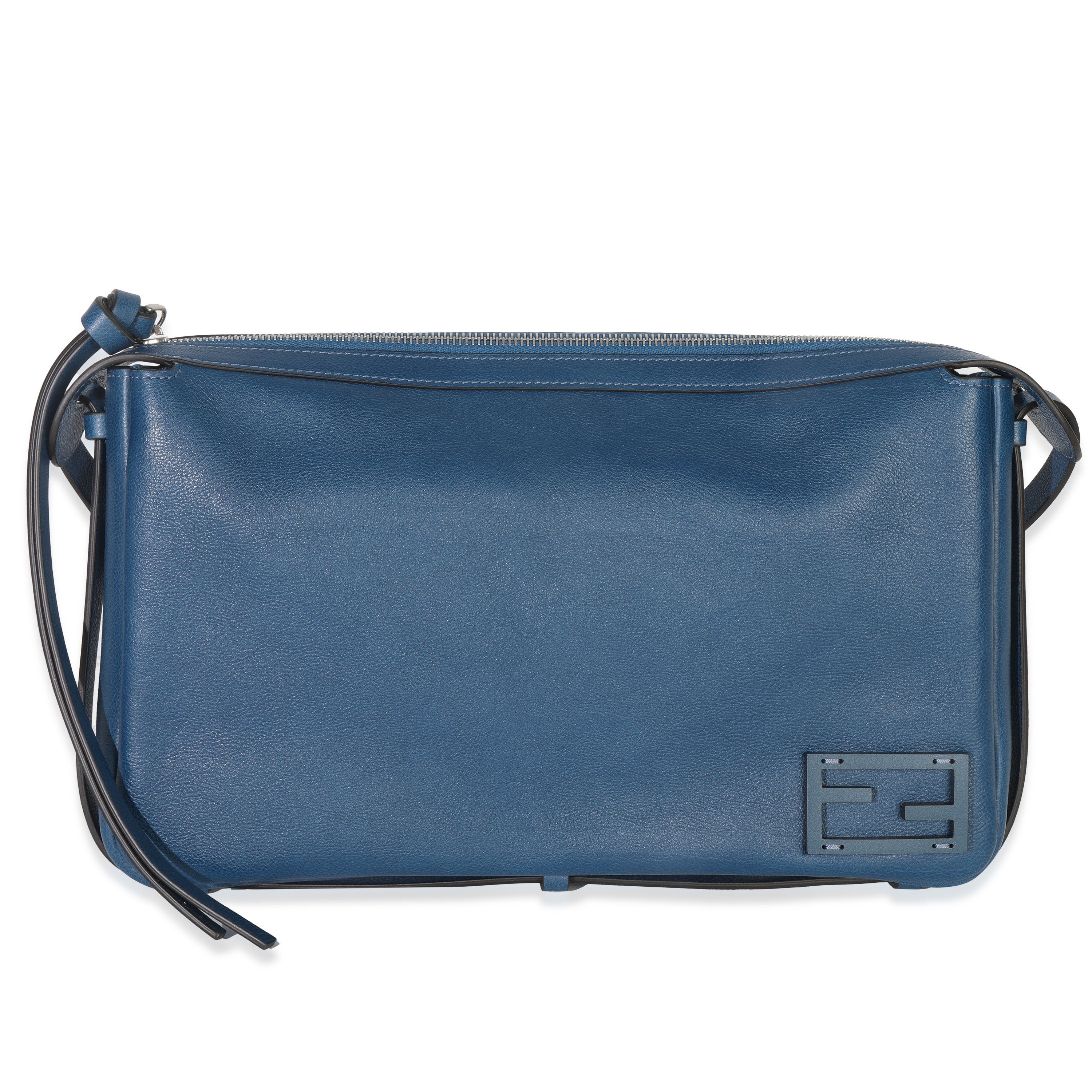 Fendi Blue Nappa Medium Simply Fendi Shoulder Bag