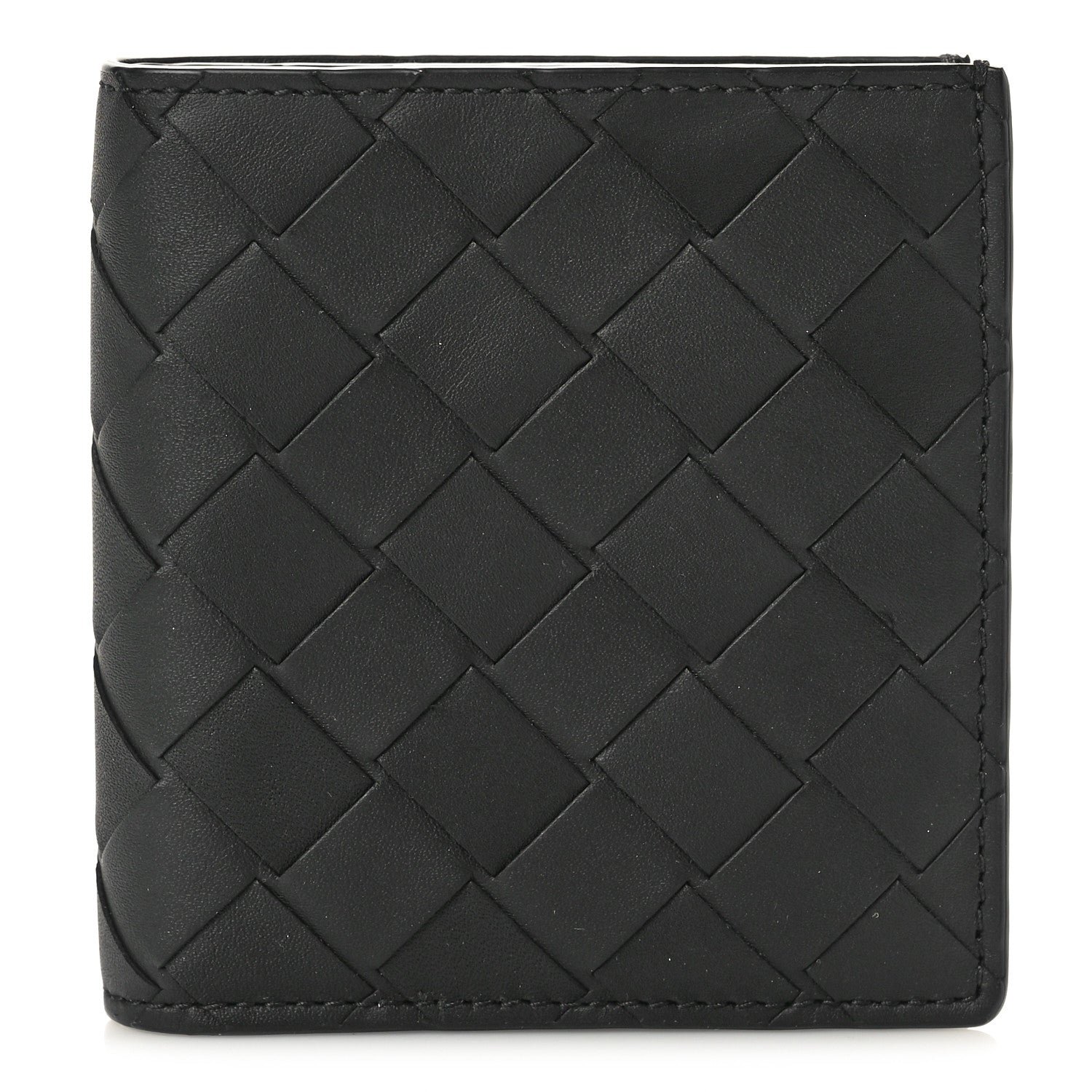 Bottega Veneta Nappa Intrecciato Medium Bi-Fold Wallet Black