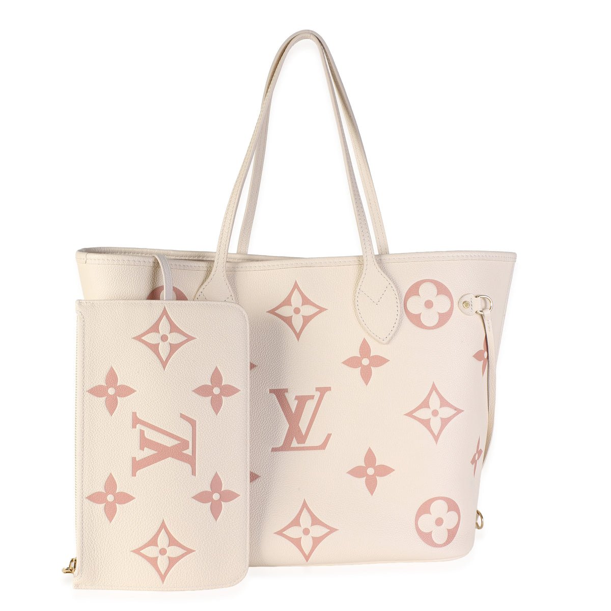 Creme Rose Trianon Giant Monogram Empreinte Neverfull MM