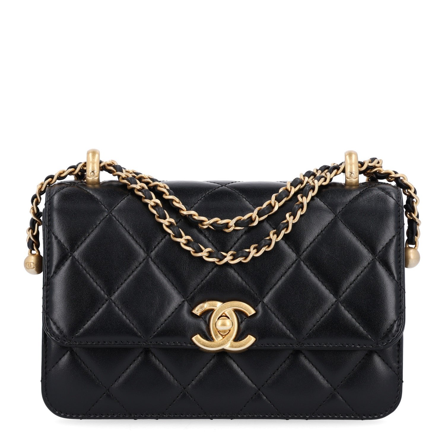 Chanel Calfskin Quilted Mini Perfect Fit Flap Black Black Black