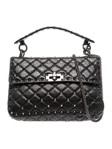 Quilted Rockstud Spike Shoulder Bag