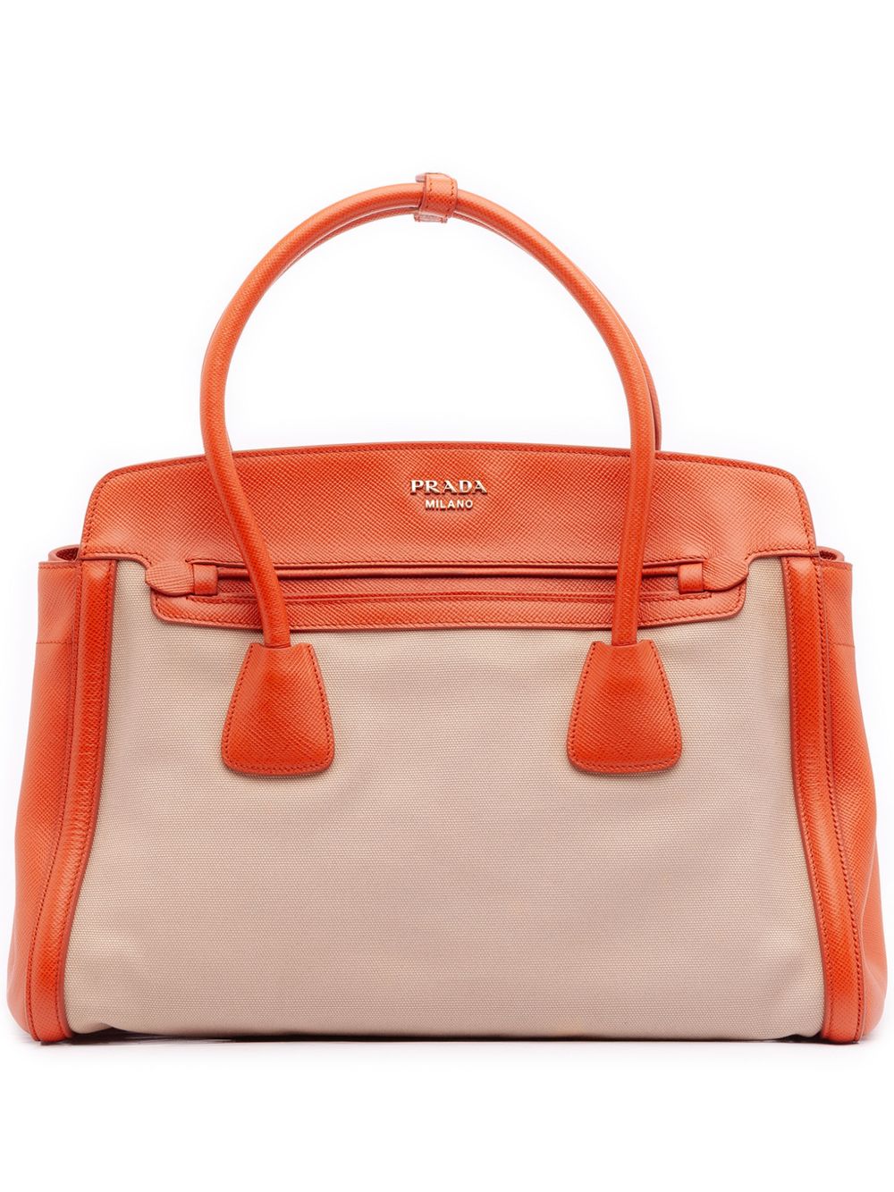 2010-2025 Bicolor Saffiano Cuir Trimmed Canvas satchel