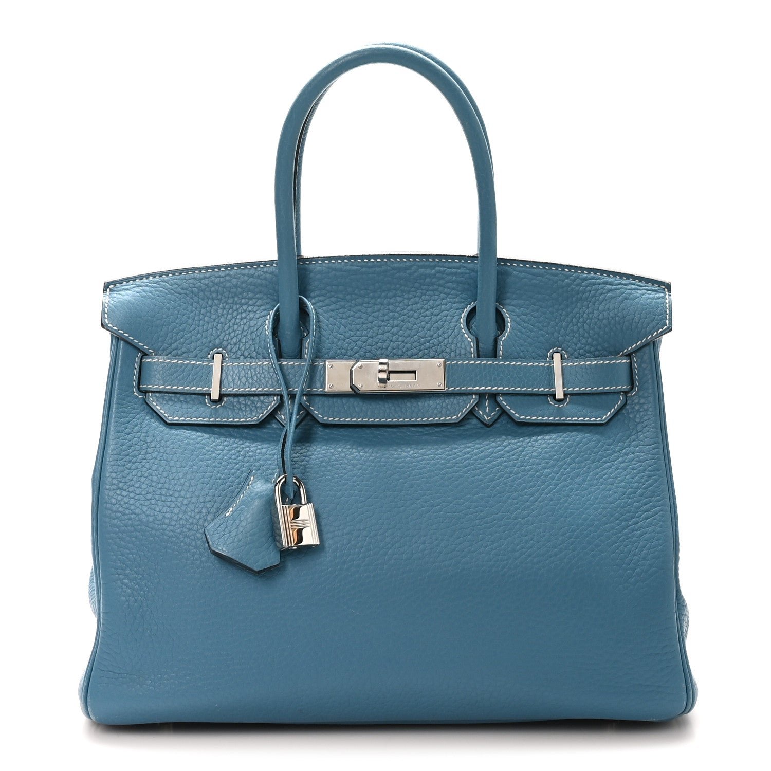 Hermes Taurillon Clemence Birkin 30 Blue Jean