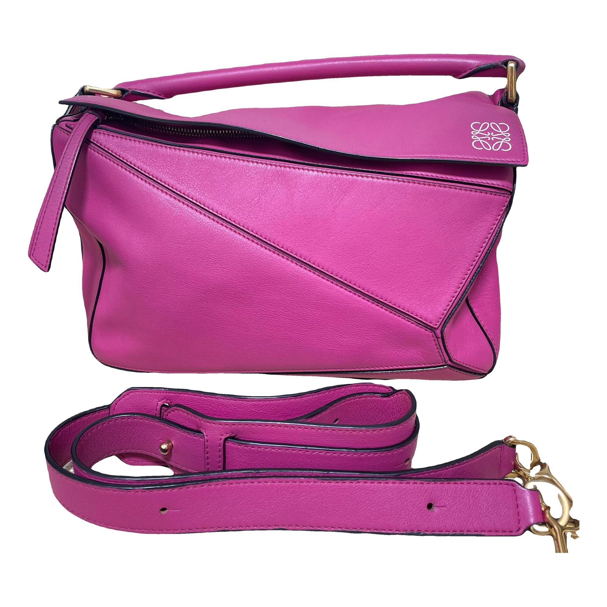 Puzzle leather handbag