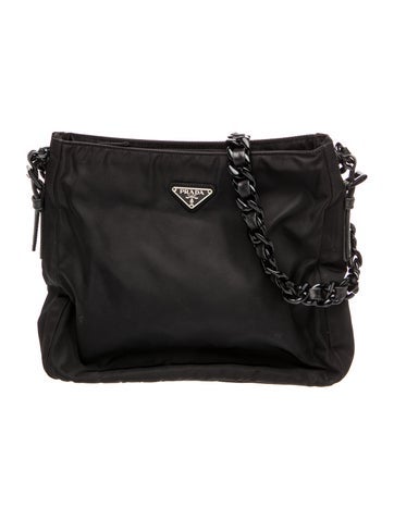 Prada Enameled Metal Triangle Shoulder Bag