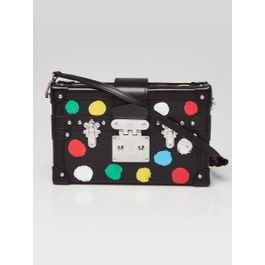 Louis Vuitton Louis Vuitton x YK Black Leather Dots Petite Malle Bag