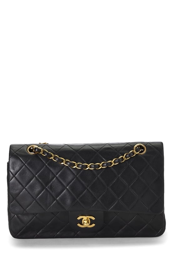 Black Quilted Lambskin Classic Double Flap Medium