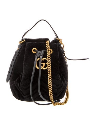 Double G Velvet Marmont Bucket Bag