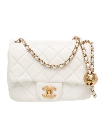 Classic Mini Square Pearl Crush Flap Bag