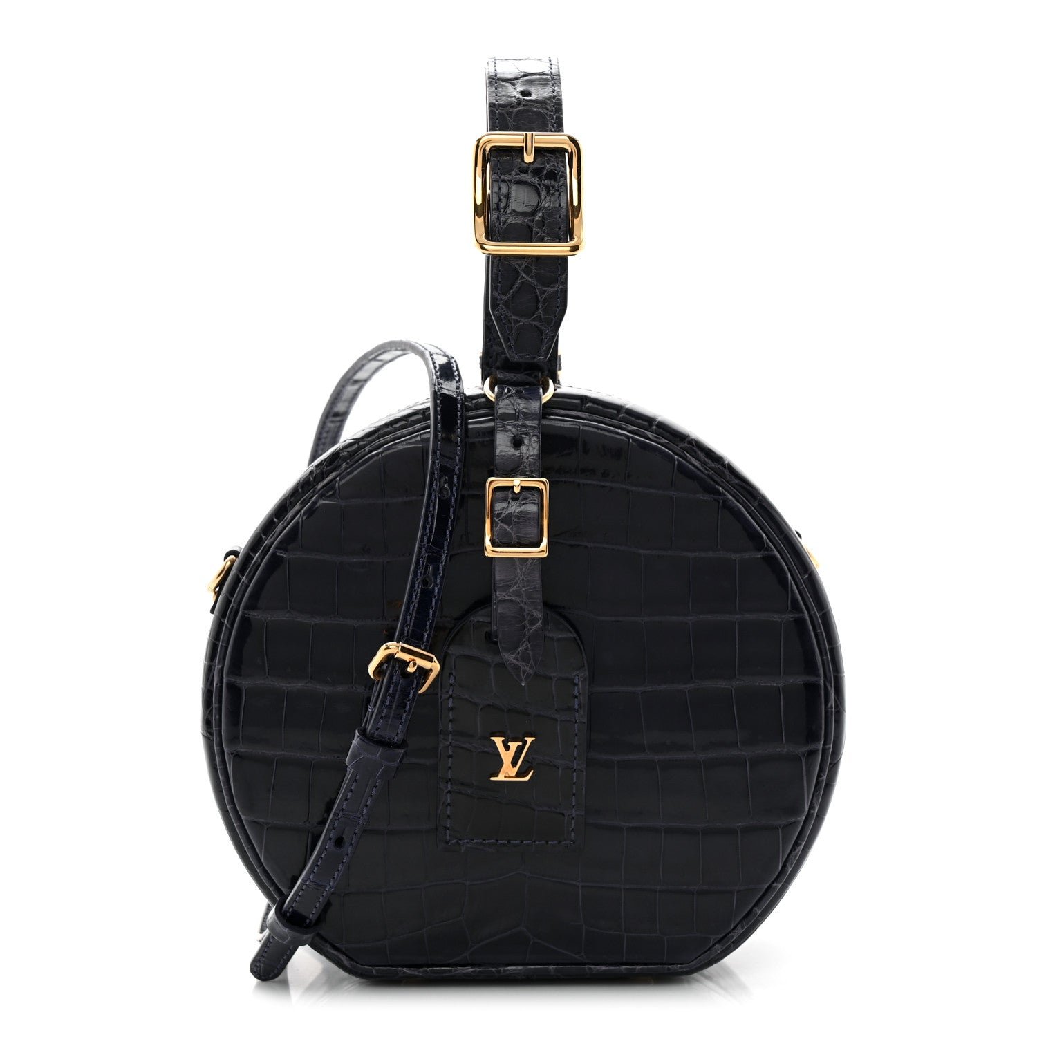 Louis Vuitton Crocodile Petite Boite Chapeau Navy
