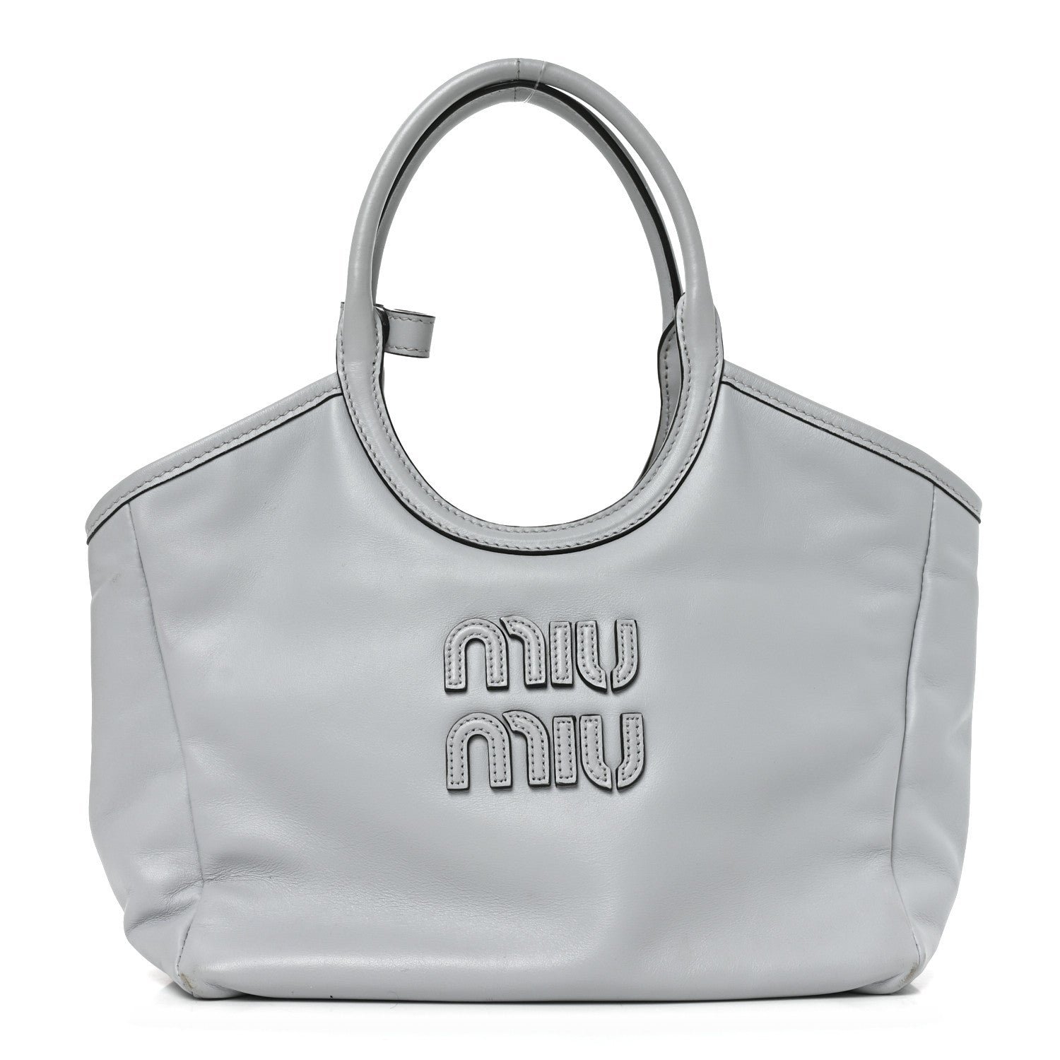 Miu Miu Soft Calf Softy Small Ivy Tote Bag Cornflower