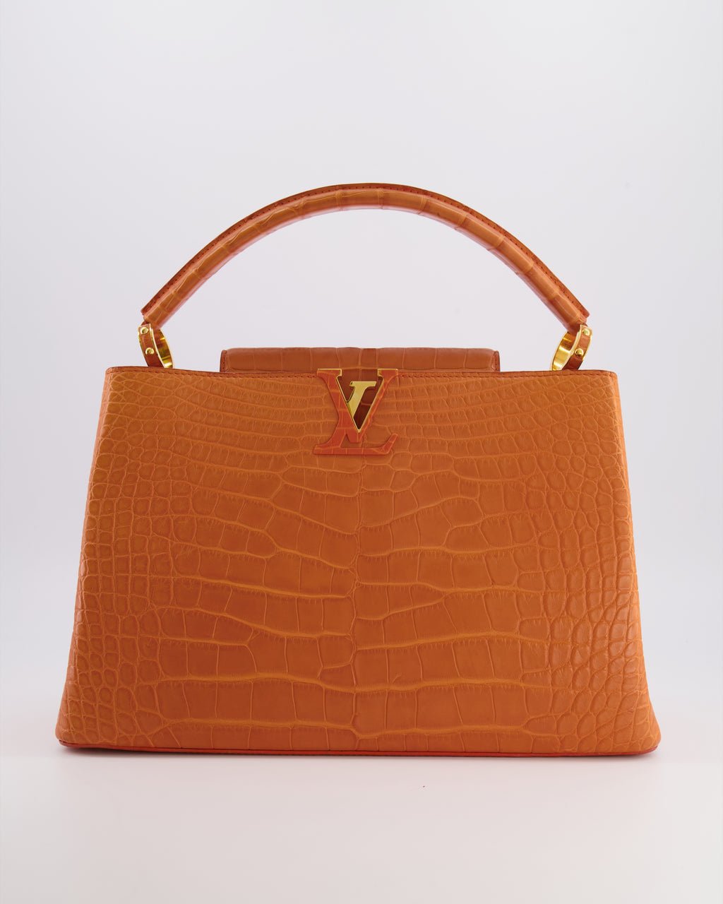 Louis Vuitton *RARE* Louis Vuitton Mandarine Orange Capucines Large Bag in Crocodile Niloticus Leather with Gold Hardware RRP £32,000