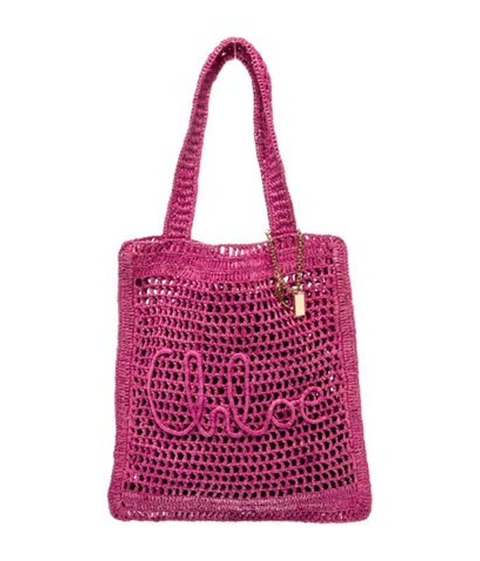 Chloe Raffia Summer Banana Tote Bag